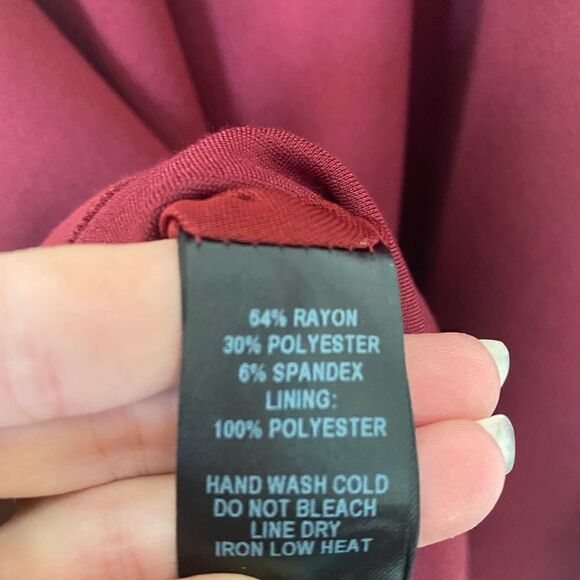 Lulus Darling Delight Dress Stretch Fitted Vneck Sleeveless Burgundy Skater NEW - Picture 11 of 11